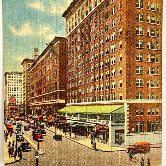 1930-1945 Henry Grady Hotel Atlanta GA Tichnor Bros Linen Postcard - Picture 1 of 5